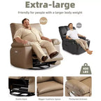 Poltrona reclinabile oversize girevole a 360° a dondolo con calore e massaggio (per soggiorno/camera da letto/cameretta adulti)