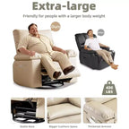 Poltrona reclinabile oversize girevole a 360° a dondolo con calore e massaggio (per soggiorno/camera da letto/cameretta adulti)