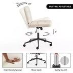 Furnimart Sedia da Scrivania Criss Cross Ampia Seduta con Ruote, Girevole a 360°, Gambe Incrociate, Cuscino Spesso, Sedia da Ufficio per Casa/Camera da Letto/Toeletta/Studio