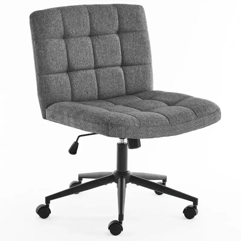 Furnimart Sedia da Scrivania Criss Cross Ampia Seduta con Ruote, Girevole a 360°, Gambe Incrociate, Cuscino Spesso, Sedia da Ufficio per Casa/Camera da Letto/Toeletta/Studio
