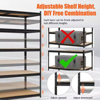 Scaffali da Garage Resistenti, Scaffali di Stoccaggio Regolabili a 5 Livelli, 152x61x183cm, Carico 1360 kg, Scaffalature Regolabili per Garage