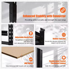 Scaffali da Garage Resistenti, Scaffali di Stoccaggio Regolabili a 5 Livelli, 152x61x183cm, Carico 1360 kg, Scaffalature Regolabili per Garage
