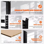 Scaffali da Garage Resistenti, Scaffali di Stoccaggio Regolabili a 5 Livelli, 152x61x183cm, Carico 1360 kg, Scaffalature Regolabili per Garage
