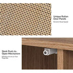 Lenz 63 Madia Moderna Larga in Rattan con 2 Ripiani Regolabili|ART OF LIVING DESIGNS