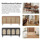 Lenz 63 Madia Moderna Larga in Rattan con 2 Ripiani Regolabili|ART OF LIVING DESIGNS