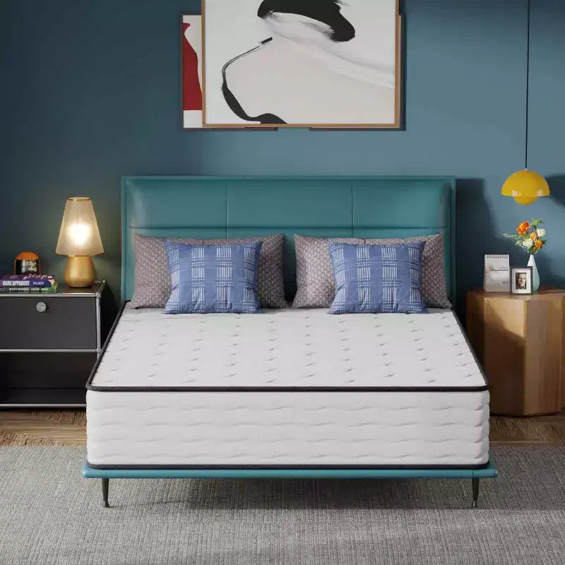 BestMassage 12 Inch Hybrid Mattress with Innerspring and Foam Fiberglass Free Medium Firm Ideal for Back Stomach and Side Sleepers