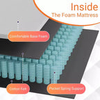 BestMassage Materasso Ibrido da 12 Pollici con Molle Interne e Schiuma Senza Fibra di Vetro, Medio Rigido, Ideale per chi Dorme sulla Schiena, sullo Stomaco e sul Fianco