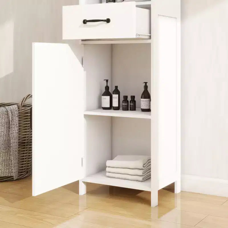 Mobiletto sottile da bagno GDFStudio Helmsley con ripiani regolabili e cassetto