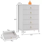 Cassettiera da camera con 5 cassetti, cassettiera moderna larga 81 cm con maniglie in metallo e cassetti in legno per camera da letto, soggiorno, corridoio