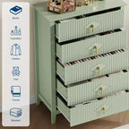 Cassettiera da camera con 5 cassetti, cassettiera moderna larga 81 cm con maniglie in metallo e cassetti in legno per camera da letto, soggiorno, corridoio