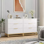 Cassettiera a tre cassetti, comodino con funzione contenitore, toeletta, maniglia dorata, adatto per camera da letto, soggiorno e ingresso