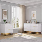 Cassettiera a tre cassetti, comodino con funzione contenitore, toeletta, maniglia dorata, adatto per camera da letto, soggiorno e ingresso