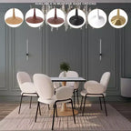 Tavolo da pranzo quadrato LeisureMod Bristol 27 con piano in MDF bianco marmorizzato e base a piedistallo in acciaio per cucine e sale da pranzo moderne
