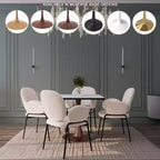 Tavolo da pranzo quadrato LeisureMod Bristol 27 con piano in MDF bianco marmorizzato e base a piedistallo in acciaio per cucine e sale da pranzo moderne