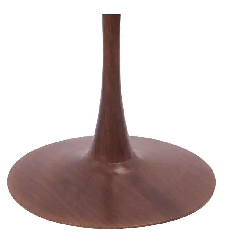 Tavolo da pranzo quadrato LeisureMod Bristol 27 con piano in MDF bianco marmorizzato e base a piedistallo in acciaio per cucine e sale da pranzo moderne