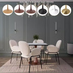 Tavolo da pranzo quadrato LeisureMod Bristol 27 con piano in MDF bianco marmorizzato e base a piedistallo in acciaio per cucine e sale da pranzo moderne