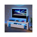 Mobile TV Moderno con Ampio Cassetto Contenitore per TV Fino a 70 Pollici, Mobile TV in Legno Stile Fattoria con Centro di Intrattenimento Lucido per Soggiorno, Camera da Letto