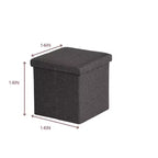 FurnitureR Pouf Contenitore, Piccolo Pouf Pieghevole Cubo Sgabello Poggiapiedi per Soggiorno Camera da Letto, Poggiapiedi Contenitore Imbottito, 38 cm, Grigio