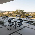 FurnitureR Set da 7 Pezzi con Tavolo e Sedie Pieghevoli per 6 Persone Nessun Montaggio Richiesto, Tavolo Quadrato Salvaspazio con 6 Sedie Pieghevoli