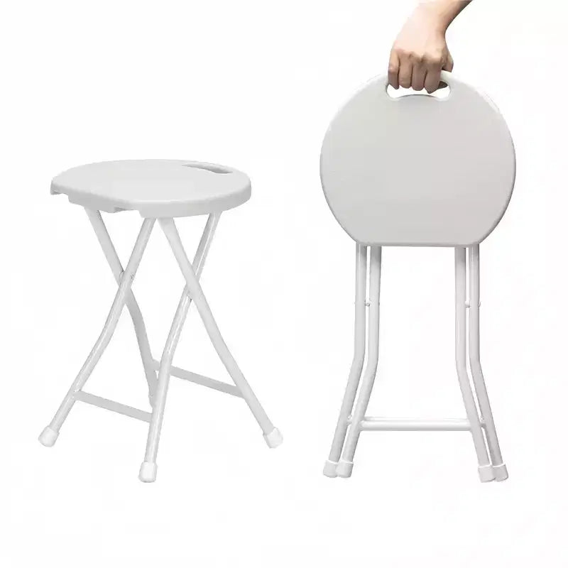GustoWave Sedia Pieghevole Portatile con Maniglia, Sgabello Pieghevole Rotondo Resistente con Capacità di 227 kg per Adulti, Sgabello Pieghevole da 45 cm