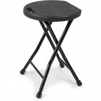 GustoWave Portable Folding Chair with Handle, Heavy Duty Round Fold Stool Chair with 500lbs Capacity for Adults, 18 Inch Foldable Stool