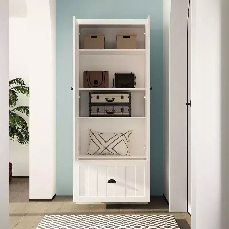Armadio a Piedi Famapy con Ripiani Regolabili e Cassetto Inferiore, Organizzatore di Vestiti, Mobile Contenitore per Camera da Letto/Ingresso