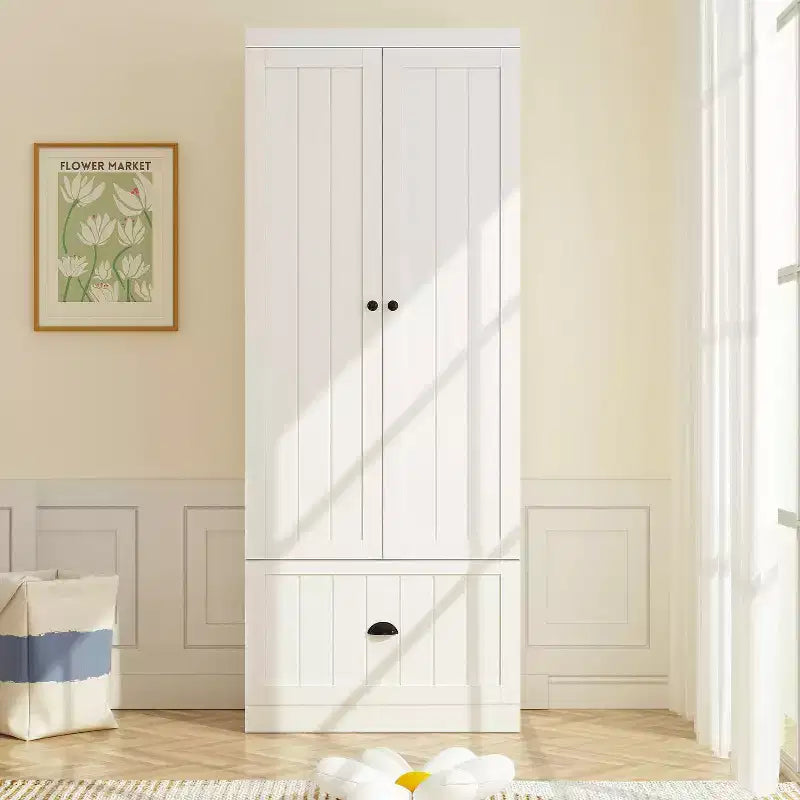 Armadio a Piedi Famapy con Ripiani Regolabili e Cassetto Inferiore, Organizzatore di Vestiti, Mobile Contenitore per Camera da Letto/Ingresso