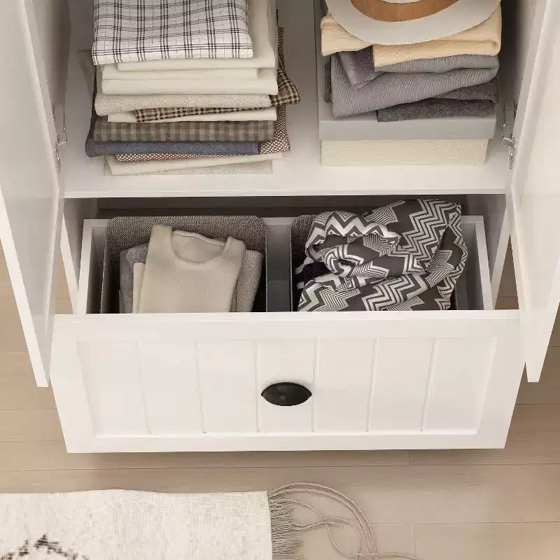 Armadio a Piedi Famapy con Ripiani Regolabili e Cassetto Inferiore, Organizzatore di Vestiti, Mobile Contenitore per Camera da Letto/Ingresso