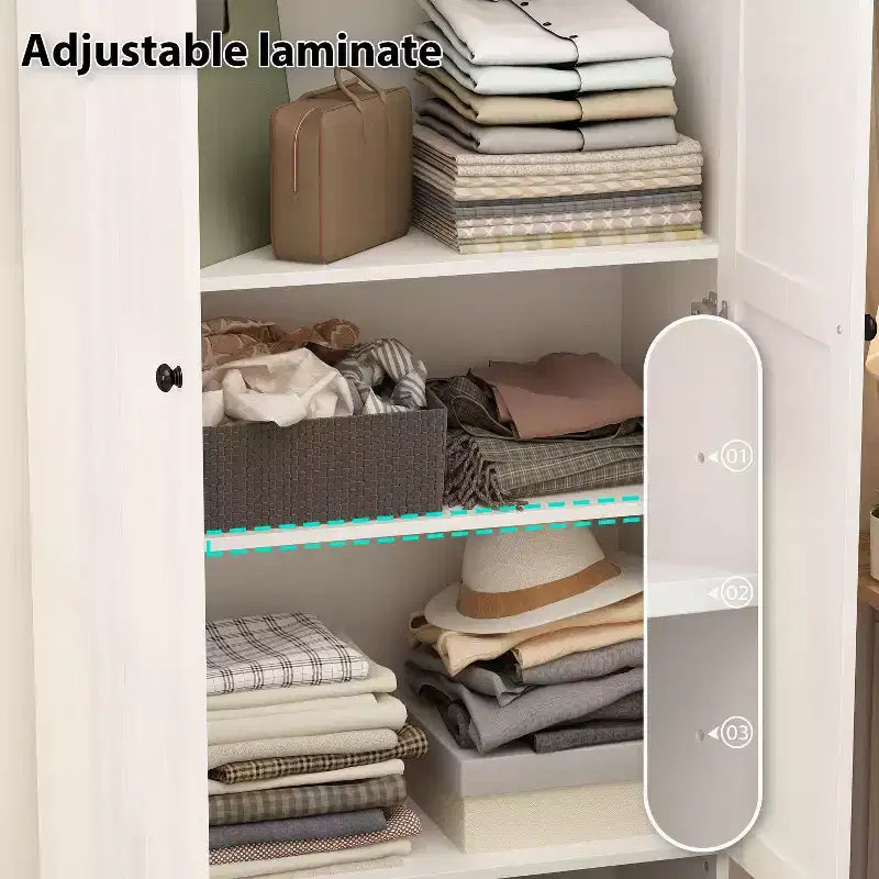 Armadio a Piedi Famapy con Ripiani Regolabili e Cassetto Inferiore, Organizzatore di Vestiti, Mobile Contenitore per Camera da Letto/Ingresso