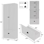Armadio a Piedi Famapy con Ripiani Regolabili e Cassetto Inferiore, Organizzatore di Vestiti, Mobile Contenitore per Camera da Letto/Ingresso