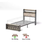Letto a piattaforma in legno Okak, dimensioni singolo, con vano portaoggetti e testiera, moderno telaio letto piccolo per camera da letto, cameretta bambini