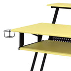 Scrivania per computer Okak 47IN con ruote, scrivania regolabile con portabicchieri e ripiani, scrivania per ufficio, soggiorno, aula