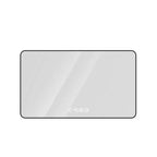 Specchio da Bagno a Parete Okak con Angoli Arrotondati, Specchio da Trucco Antiappannamento con Display della Temperatura, Specchio da Parete per Bagno