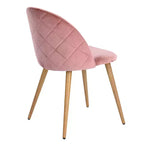 Homy Casa Sedie da Pranzo Imbottite in Velluto con Gambe in Metallo Finitura Rovere, Sedie Laterali Moderne per Sala da Pranzo e Cucina, Set da 4, Rosa