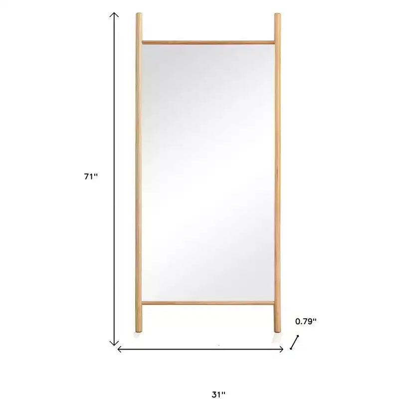 HomeRoots 71 Specchio intero con cornice in legno massiccio naturale a pioli