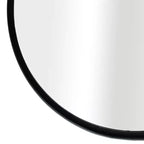 Specchio da parete rotondo con cinghia sospesa - Cornice in metallo, cinghia in ecopelle, decorazione moderna per camera da letto, soggiorno, ufficio - 3 neri