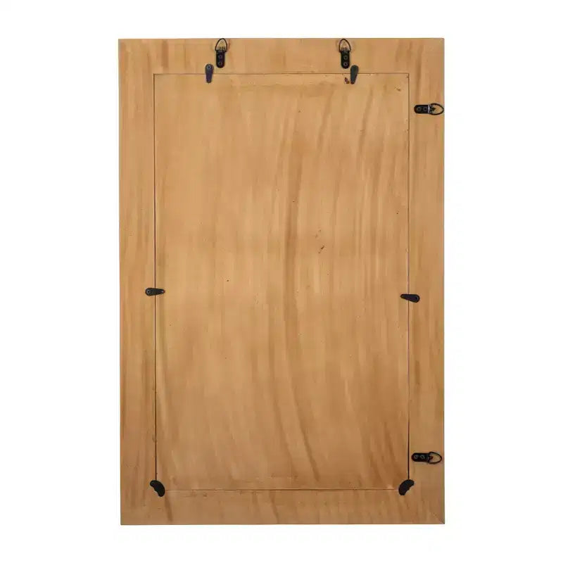 Specchio da Parete Resina Legno Vetro Moderna Cornice Chevron 24x1x36 Pollici Grigio Bianco Accento Decorativo per Casa Ufficio Camera da Letto Soggiorno