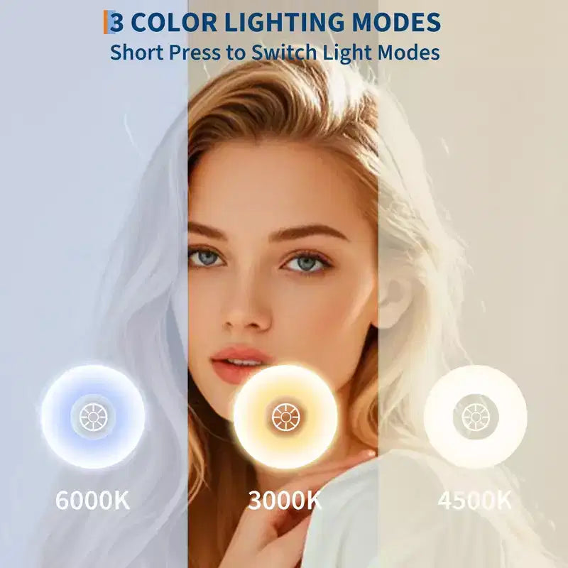 Specchio da Bagno Ad Arco Dorato GustoWave, Specchio da Trucco con Luci LED, Superficie Anti-Appannamento, 3 Temperature di Colore