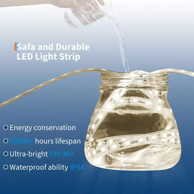 Specchio da Bagno Ad Arco Dorato GustoWave, Specchio da Trucco con Luci LED, Superficie Anti-Appannamento, 3 Temperature di Colore