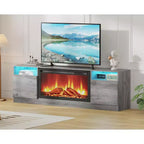 Mobile TV moderno con mobiletto contenitore per TV fino a 75", supporto TV moderno nero per soggiorno (camino non incluso)