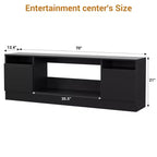 Mobile TV moderno con mobiletto contenitore per TV fino a 75", supporto TV moderno nero per soggiorno (camino non incluso)