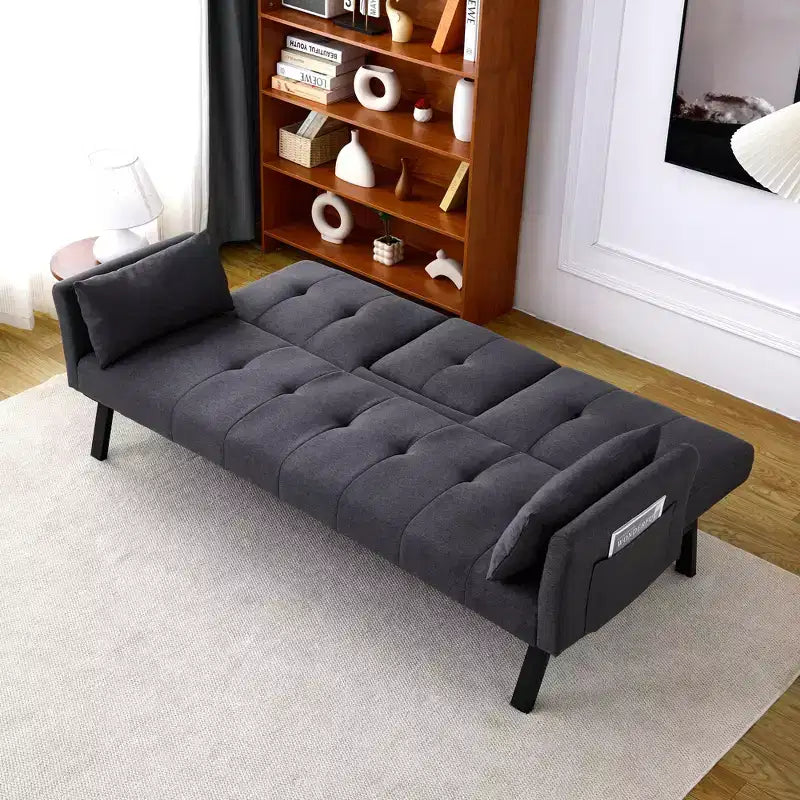 Divano letto multifunzionale in cotone MAYEERTY da 7 pollici con portabicchieri e tasca laterale, per soggiorno e camera da letto, nero