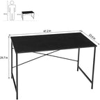 Scrivania da ufficio FurnitureR Home da 120 cm, scrivania semplice con robuste gambe in metallo, tavolo da scrittura multiuso per studenti, lavoro o studio, nero