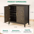 Credenza moderna con ripiani regolabili, Mobile contenitore rustico per sala da pranzo e coffee bar