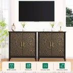 Credenza moderna con ripiani regolabili, Mobile contenitore rustico per sala da pranzo e coffee bar