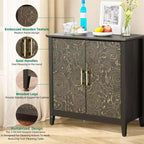 Credenza moderna con ripiani regolabili, Mobile contenitore rustico per sala da pranzo e coffee bar