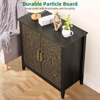 Credenza moderna con ripiani regolabili, Mobile contenitore rustico per sala da pranzo e coffee bar