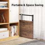 FurnitureR Scrivania Pieghevole, 100 cm Salvaspazio per Studio, Scrivania per Computer con 8 Ganci portaoggetti per Camera da Letto, Ufficio, Dormitorio, Marrone