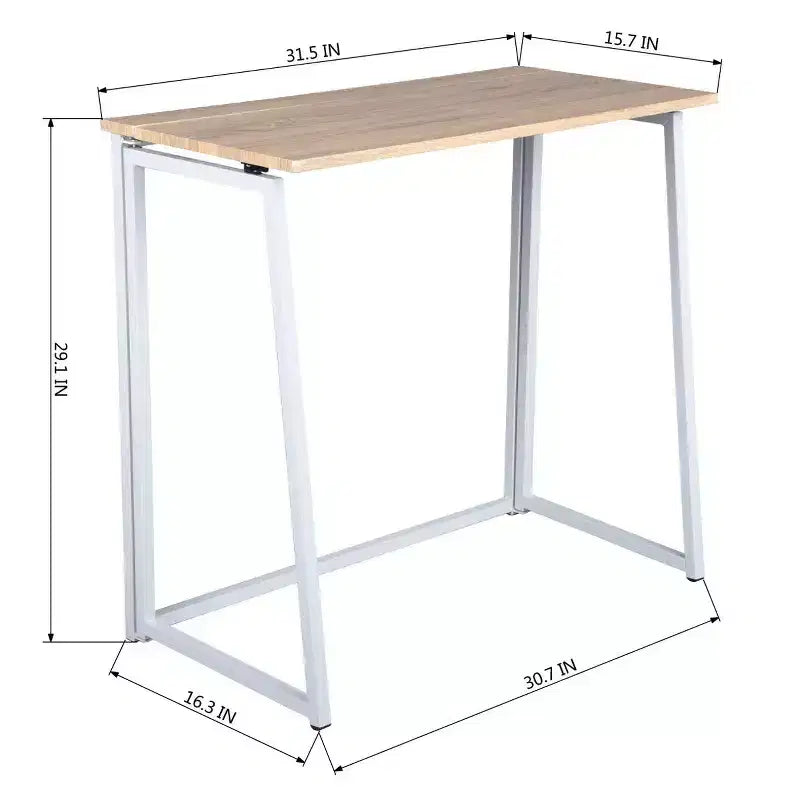 Scrivania Pieghevole FurnitureR, Tavolo Pieghevole Semplice per Laptop da 80 cm, Scrivania Salvaspazio per Computer, Scrivania Compatta per lo Studio e il Lavoro per Piccoli Spazi, Quercia