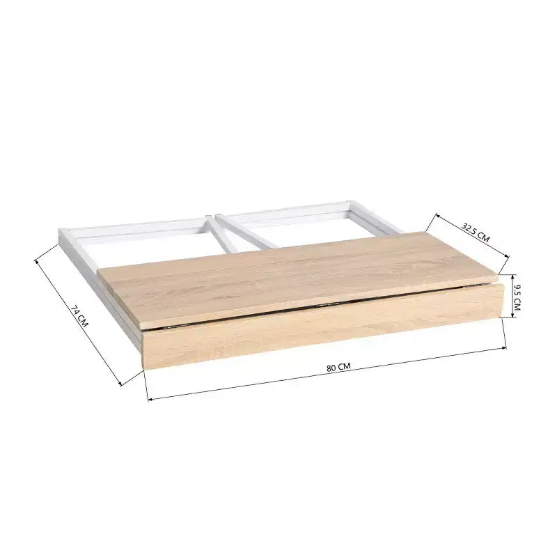 Scrivania Pieghevole FurnitureR, Tavolo Pieghevole Semplice per Laptop da 80 cm, Scrivania Salvaspazio per Computer, Scrivania Compatta per lo Studio e il Lavoro per Piccoli Spazi, Quercia